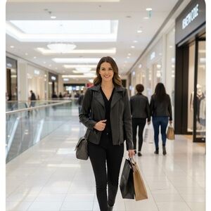 Kenneth Cole Women's Classic Black Leather Jacket